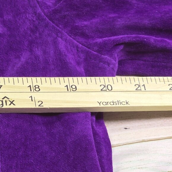 Terry Lewis Purple Genuine Leather Jacket Classic Luxuries Womens Coat With Extr - Picture 9 of 11